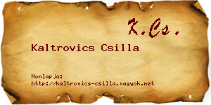 Kaltrovics Csilla névjegykártya
